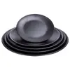 Melamina negra vajilla plato de plástico imitación plato de porcelana plato para platos fríos plato para olla caliente de barbacoa plato de tienda de barbacoa comercial