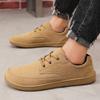 Sapatos Casuais Masculinos de Nova Grandeza Transfronteiriça com Palma Larga Outono e Inverno Sapatos Masculinos de Couro Bico Largo Sapatos Barefoot Prontos para Venda