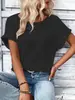2024 Amazon Europea y Americana Primavera y Verano Nueva Estación Independiente Camiseta de Manga Corta con Empalme de Encaje Lista para Enviar Ropa Femenina Transfronteriza