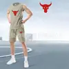 Conjunto de Duas Peças Masculino para Corrida de Secagem Rápida, Regata Sem Mangas, Roupa para Treinamento Físico, Camisa de Basquete, Regata de Verão com Shorts, Em Estoque