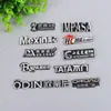 Placas de nombre de metal de aluminio personalizadas, letreros de aluminio estampados de alto brillo, etiquetas con logo 3D para puertas de madera y baños, marcas registradas de aluminio con respaldo adhesivo