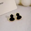 Brincos Mini Cabaça Esmaltada Minimalistas e Compactos com Design de Nicho, Tarraxas Exclusivas para o Dia a Dia, Brincos Versáteis de Luxo Leve