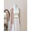 Cardigan feminino de manga longa com proteção solar, nova peça externa fina de verão 2026, top bonito, tamanho único, design ondulado