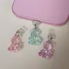 Tapón antipolvo con diseño de oso transfronterizo para el orificio de carga del teléfono móvil Apple, tapón antipolvo con interfaz de auriculares tipo C de dibujos animados, tapón de goma