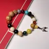 Pulsera de Semillas de Bodhi Multi-Preciosas para Hombres y Mujeres, Pulsera de Cuentas de Oración Budista Estilo Vintage