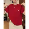 Camiseta Casual de Manga Curta, Gola Redonda e Ombro Normal para Mulheres, Nova Moda Coreana de Verão 2026, Top Simples Escovado Espessado