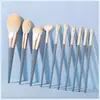 10 Brochas de Maquillaje Blue Bridge Set Brocha para Polvo Suelto Brocha para Sombras de Ojos Brocha para Base de Maquillaje Pelo Súper Suave Fuente de Pelo Fabricante de Yiwu Stock Listo