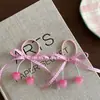 Pinza para el pelo de cereza dulce estilo coreano, Lazo rosa a cuadros lindo para el pelo, Banda para el pelo de cola de caballo para niños, Pinza para el pelo trenzada de cola de golondrina