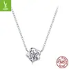 Collar Original Yinziyun Flor de Rosa Color D Moissanita Cadena Clavicular Clásica y Atemporal Plata de Ley S925 Joyería para Banquetes