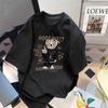 Venta al por mayor del fabricante Tendencia Verano Estilo Americano Estampado de Texto Patrón Manga Corta Versátil Moda Holgado Cuello Redondo Top para Hombre