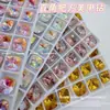 Joias para Nail Art Quadradas Grossas de Canto Reto, Diamante Colorido Multifacetado Brilhante com Fundo Pontiagudo, Acessórios de Unha de Diamante Quadrado Grande de 10mm