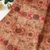 Tecido para Vestuário Feminino de Primavera e Verão, Jacquard Geométrico de Estilo Antigo, Fio Nuvem Fragrante de Peso Pesado, Jacquard de Nuvem Vermelha