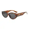 Gafas de sol de montura grande estilo ojo de gato para mujer, sensación de alta gama, nuevo estilo 2026, adecuadas para caras cuadradas y redondas, gafas de sol con estampado de leopardo, protección UV
