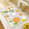 Alfombrilla Drenante para Encimera de Cocina Seleccionada Rigurosamente Alfombrilla Drenante Doméstica de Cocina Simple de Dibujos Animados Alfombrilla Antideslizante y Aislante Térmico para Escritorio