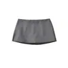 8696-26 Verano Estilo Coreano Cintura Baja Color Brillante Liso Falda de Traje Falda Corta Línea A con Pantalones de Seguridad