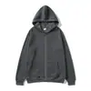 Comércio Exterior Transfronteiriço Suéter Cardigan com Zíper Unissex Suéter com Capuz Cor Sólida Top Esportivo Outono e Inverno