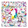 50 dibujos animados de unicornio caballo arcoíris patinete infantil coche de equipaje guitarra funda de teléfono pegatina