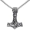 Collar de acero inoxidable y acero de titanio para hombre, estilo boutique, cultura nórdica, collar con martillo de Thor vikingo, venta al por mayor