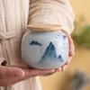 Latas de té antiguas de cerámica pintadas a mano con paisaje azul, tamaño pequeño, portátiles, selladas, para el hogar, para almacenar té, latas vacías, pequeñas tiendas de té.