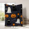 Manta de franela temática de Halloween con estampado digital, exclusiva para ventas transfronterizas, disponible para envío directo de artículos individuales, adecuada para siestas en la oficina y uso con aire acondicionado