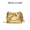 Bolso Nuevo para Mujer Bolso Tejido Hecho a Mano Estilo Pequeño Chanel Bolso Nube Plisado Clásico Bolso de Hombro Único Cruzado Bolso de Cadena de Moda
