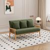 Apartamento pequeno nórdico Apartamento pequeno Sala de estar Casa Estilo japonês Madeira maciça Estilo tronco Sofá pequeno estilo creme para duas pessoas para três pessoas