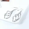 Pendientes de Moda para Mujer Estilo Coreano con Forma de Hoja, Plateados, Pendientes Largos con Borla de Doble Trenza, Colgantes para Orejas, Venta al por Mayor desde el Fabricante