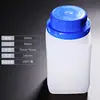 Botella Cuadrada de Plástico con Tapa Azul, Botella de Plástico con Tapa Antirrobo y Tapa Interior, Botella para Muestras de Laboratorio con Tapa Azul de Plástico PE Botella Cuadrada