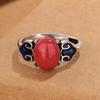 Anillo de huevo de fideo Ruyi rojo sur imitación estilo corte retro moda simple alto sentido nuevo chino índice dedo anillo