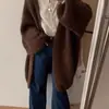 Cárdigan suéter suave casual estilo coreano para mujer, otoño e invierno 2026, suelto, extragrande, grueso, elegante, prenda exterior tejida