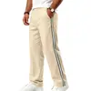 Calça esportiva masculina de tecelagem color block para primavera e outono, estilo casual clássico para atividades ao ar livre, corte solto, comércio exterior da Amazon transfronteiriço