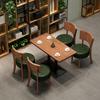 Conjunto de Mesa e Cadeira Estilo Industrial Retrô para Lanchonete e Loja de Chá com Leite para Sobremesas, Sofá de Canto para Lounge Bar e Restaurante Ocidental para Uso Comercial