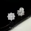 Pendientes de Zirconia Brillante Delicada Lujo Aguja de Plata Pura S999 Pinzas para Orejas de Bobina de Mosquitos Accesorios para Orejas de Temperamento Suave para Mujeres