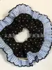 Elástico de Cabelo Scrunchie Listrado com Renda Estilo Coreano para Mulheres, Acessório de Cabelo Suave e Elegante, Elástico de Cabelo Scrunchie Estilo Coreano
