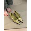 Zapatos de Cuero Simples y Versátiles para Mujer con una Sola Correa, Adecuados para el Trayecto Diario, con Punta Fina y Apertura Baja, Estilo Mary Jane