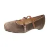 Zapatos de Mujer Mary Jane Retro con Tira Cruzada Elástica y Tacón Bajo 2026 Nuevo Estilo Principios de Otoño Zapatos de Ballet de Moda que Aumentan la Altura