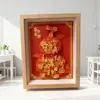Porta-Retrato Despertar do Leão Decoração de Mesa Ano do Cavalo Nova Chinoiserie 8 polegadas Enfeites DIY Escritório em Casa Artesanato em Madeira Arte em Madeira