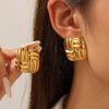 Pendientes Geométricos de Acero Inoxidable Clavillos Exagerados en Forma de Corazón Transfronterizos Europeos y Americanos Joyería para Mujer de Acero de Titanio Estilo Lujo Ligero Pendientes de Alta Gama