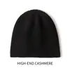 Novo chapéu de malha 100% caxemira para outono e inverno para mulheres, gorro, chapéu slouchy de enfiar, versátil para compras casuais, vendas transfronteiriças