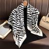 Novo padrão de zebra moda grande lenço quadrado 90 cm sarja lenço de seda elegante primavera e verão cachecol xale das mulheres lenço protetor solar