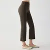 Pantalones de yoga ligeramente acampanados para levantar glúteos para mujer, corte ajustado, adelgazantes, pantalones cortos deportivos para correr, sin líneas incómodas, pantalones largos de fitness para personas menudas