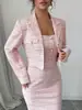 Blazer feminino transfronteiriço europeu e americano, modelo novo 2026, requintado e elegante, para festas à noite e encontros, com design acinturado