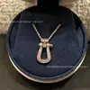 Collar con Hebilla de Herradura Fred para Mujer, Lujo Ligero Nicho Oro V 18K Oro Rosa con Cadena Retorcida de Diamante, Accesorio de Otoño e Invierno