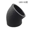 Codo de PE de 45 grados 4 puntos 6 puntos accesorios para tuberías de suministro de agua de HDPE diámetro igual codo de 135 grados socket fusión térmica curva pequeña