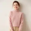 Nueva colección otoño/invierno 2026: suéter de cuello alto de cachemira para mujer, grueso y cálido, perfecto como capa interior, top de punto de cachemira holgado y versátil