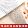 Brochetas de hierro desechables para barbacoa, brochetas redondas delgadas, brochetas pequeñas para cordero, uso comercial, brochetas para llevar, fabricante