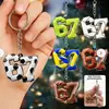 Llavero Acrílico Personalizado Transfronterizo Temática de Balón 67 Decoración Plana 2D para Bolsa Colgante de Mochila Escolar Regalo