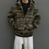 Sudadera con capucha camuflaje retro americano, cárdigan casual de otoño moderno de corte holgado para hombre, chaqueta de béisbol para pareja