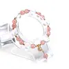 Pulseira de Cristal de Morango Natural Pulseira de Cristal Branco Lua Doce, Fashion e Fresca Presente para Namorada Dropshipping