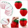 Bolo de Mel com Morango Decoração de Festa de Aniversário Infantil Arranjo com Fita de Flor Tema Frutas Lanterna de Papel de Mel com Morango